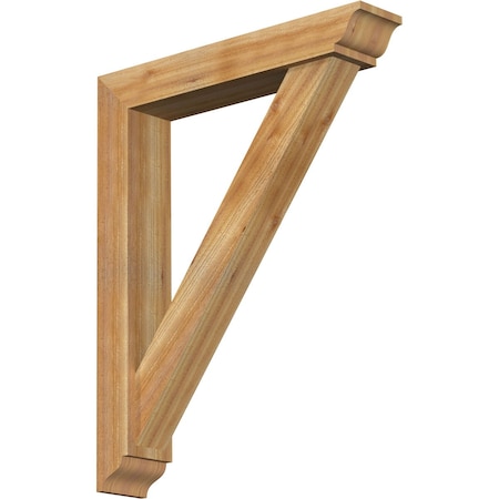 Ekena Millwork Traditional Traditional Rough Sawn Bracket w/ Offset Brace, Western Red Cedar, 6"W x 32"D x 40"H BKT0604X32X40TRA01RWR